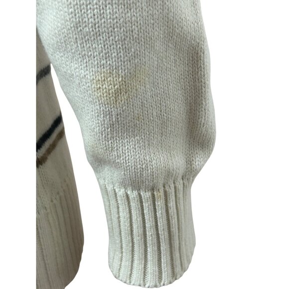 Oscar De La Renta Men’s Sweater Pullover Vtg M Cream Geometric Pattern Cotton - Picture 14 of 16